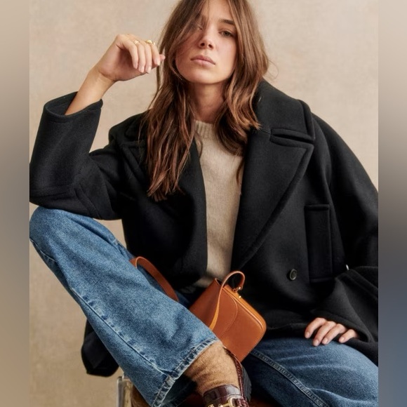 NWT Sézane Sacha Coat in Black Size 38/6 - Picture 2 of 7